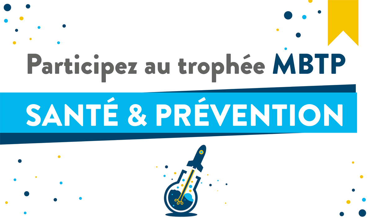 Affiche sur fond blanc de présentation du festival Fimbacte pour le trophée MBTP santé et prévention