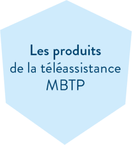 Hexagone bleu du produit de téléassistance de la MBTP