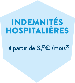 Hexagone bleu en header de l'offre Indemnités hospitalières du BTP de la MBTP